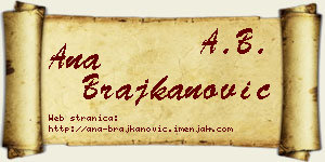 Ana Brajkanović vizit kartica